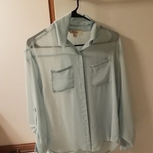 Seafoam green sheer top
